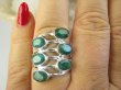 bpee4127 ZAKRĘCONA SPIRALA !!!! Ażurowy Pierścień Pierścionek potrójna obrączka Szmaragd Indyjski Szmaragdy r.17 Srebro 925 # - 4