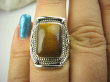 bpe6576 Egzotyczny Pierścień Obrączka Tygrysie Oko - Wspomaga Oczy Astma Krążenie i TRAWIENIE r.14 szeroka obrączka Srebro 925 # - 2