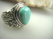 bpe4488 Miętowy naturalny TURKUS - opiekun ciała i duszy Pierścień Turkusy r.17 Srebro 925 # - 4