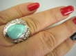 bpe4488 Miętowy naturalny TURKUS - opiekun ciała i duszy Pierścień Turkusy r.17 Srebro 925 # - 7