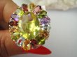 bpee4731 Wooow BOSKO PIĘKNY WIELOBARWNY Lux Pierścień Pierścionek naturalny Cytryn Lemon, Ametyst, Granaty, Oliwin, Blue Topaz r.19 SREBRO 925 # - 11
