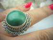 bpe5761 WYJĄTKOWO PIĘKNY Pierścień z Naturalnym Turkusem zielony TURKUS - opiekun ciała i duszy r.17 Srebro 925 # - 3