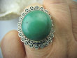 bpe5761 WYJĄTKOWO PIĘKNY Pierścień z Naturalnym Turkusem zielony TURKUS - opiekun ciała i duszy r.17 Srebro 925 # - 5