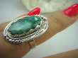 bpee3358 Szmaragdowy CUDOWNY Pierścień zielony Szmaragd Indyjski w orientalnej oprawie Szmaragdy r.13/ r.14 Srebro 925 # - 3