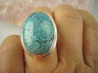 bpe6343 Klasyczny Niezwykły OKAZ Pierścień naturalny błękitno turkusowy TURKUS Turkusy r.15 Srebro 925 # - 4