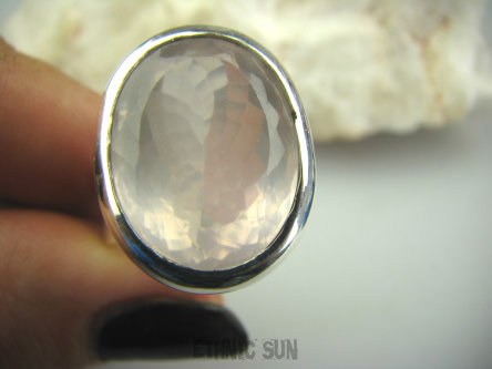 bpee2695 KLEJNOT - Piękny klasyczny Pierścień Kwarc Różowy - kamień mocnego Serca r.17 Srebro 925 #