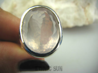 bpee2695 KLEJNOT - Piękny klasyczny Pierścień Kwarc Różowy - kamień mocnego Serca r.17 Srebro 925 #