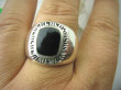 bpe6095 Biżuteria męska !!!  Męski Pierścień Sygnet z Onyksem Czarny ONYKS regeneruje SERCE, EGZEMY, PAMIĘĆ r.27 Srebro 925 # - 9