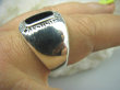 bpe6095 Biżuteria męska !!!  Męski Pierścień Sygnet z Onyksem Czarny ONYKS regeneruje SERCE, EGZEMY, PAMIĘĆ r.27 Srebro 925 # - 7