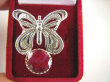 bpee4176 CUDO Filigran ! Ażurowy MOTYL - Symbol Miłości Szczęścia i Radości Pierścień, Pierścionek  Rubin Indyjski r.14 Srebro 925 - 7