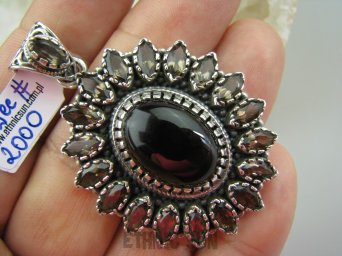 bwee2000 EGZOTYCZNE SŁOŃCE !!!! 19 g!  Zabójczo Piękny Wisior Kwarc Dymny - kamień antystresowy Srebro 925 #