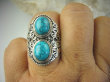 bpe6442 Biżuteria Egzotyczna !!! Kunsztowny Niesamowity Pierścień Turkusowy Howlit r.22 zdobiona obrączka Srebro 925 #  - 5
