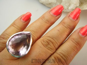 bpee4231 Rzadkość DWUBARWNY Cudny Masywny 21g PIERŚCIEŃ Pierścionek RZADKI Fioletowy - Złoty AMETRYN z Brazylii -  NAJWYŻSZA JAKOŚĆ KAMIENIA r.19/ r.20 Srebro 925 #