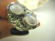 bpe6889 Biżuteria Egzotyczna Ażurowy Pierścień KAMIEŃ KSIĘŻYCOWY r.15 zdobione Srebro 925 # - 7