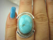 bpe8541 Niezwykły OKAZ Pierścień Pierścionek naturalny Błękitny TURKUS ARIZONA Turkusy r.16 egzotyczne Srebro 925 # - 2