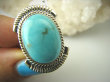 bpe8541 Niezwykły OKAZ Pierścień Pierścionek naturalny Błękitny TURKUS ARIZONA Turkusy r.16 egzotyczne Srebro 925 # - 6