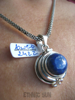 bwe2422 Egipska Piękność !!! Sekretnik Otwierany Delikatny Wisior królewski LAPIS LAZULI - strażnik prawdy i mądrości Srebro 925 #