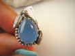 bpe9167 Piękny Egzotyczny Pierścień Pierścionek niebieski CHALCEDON czakra gardła (TARCZYCA) r.17 Srebro 925 # - 9