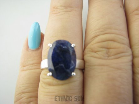 bpee4353 PIĘKNY LUX Pierścień Pierścionek OKAZ Szafir Indyjski WIERNOŚĆ związkach , Stres, choroby oczu ciśnienie Szafiry r.13/ r.14 Srebro 925