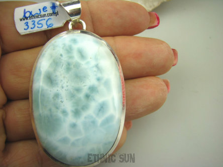 bwe3356 ZJAWISKOWY WISIOR gruby OKAZ 37 g  !!! Naturalny rzadki ANIELSKI kamień LARIMAR czakra gardła, stawy, serce lęki , otwiera czakrę gardła Srebro 925 #