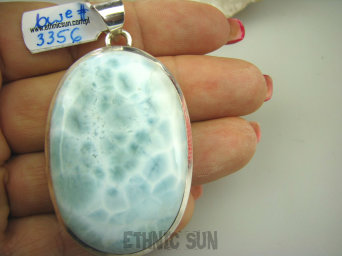 bwe3356 ZJAWISKOWY WISIOR gruby OKAZ 37 g  !!! Naturalny rzadki ANIELSKI kamień LARIMAR czakra gardła, stawy, serce lęki , otwiera czakrę gardła Srebro 925 #