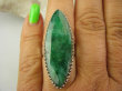 bpee3820 Szmaragdowy Krokodyl Długi 4.2 cm Pierścień zielony Szmaragd Indyjski Szmaragdy r.19 Srebro 925 # - 3