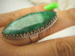 bpee3820 Szmaragdowy Krokodyl Długi 4.2 cm Pierścień zielony Szmaragd Indyjski Szmaragdy r.19 Srebro 925 # - 4