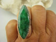 bpee3820 Szmaragdowy Krokodyl Długi 4.2 cm Pierścień zielony Szmaragd Indyjski Szmaragdy r.19 Srebro 925 # - 6