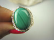 bpe6840 Biżuteria Egzotyczna !!! Delikatny Pierścień MALACHIT - pobudza kreatywność r.17 ażurowa obrączka Srebro 925 # - 6