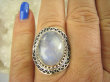 bpe6988 Niebiesko Chabrowa Egzotyczna piękność Pierścień Kamień Księżycowy r.21/ r.22 Srebro 925 # - 3