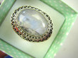 bpe6988 Niebiesko Chabrowa Egzotyczna piękność Pierścień Kamień Księżycowy r.21/ r.22 Srebro 925 # - 9