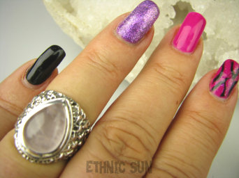 bpe8586 Orient Pierścień Pierścionek zdobiona obrączka naturalny KWARC RÓŻOWY - czakra Serca r.14 Wyprzedaż II Jakość Srebro 925 #