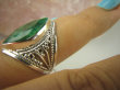 bpee3412 SZMARAGDOWY KLEJNOT - Piękny delikatny ażurowy Pierścień zielony Szmaragd Indyjski Szmaragdy r.16 Srebro 925 # - 3