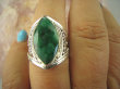 bpee3412 SZMARAGDOWY KLEJNOT - Piękny delikatny ażurowy Pierścień zielony Szmaragd Indyjski Szmaragdy r.16 Srebro 925 # - 6