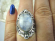 bpe5898 Kunsztowny Pierścień niebieski biały KAMIEŃ KSIĘŻYCOWY r.17 egzotyczne Srebro 925 # - 2