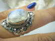 bpe5898 Kunsztowny Pierścień niebieski biały KAMIEŃ KSIĘŻYCOWY r.17 egzotyczne Srebro 925 # - 3