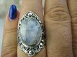 bpe5898 Kunsztowny Pierścień niebieski biały KAMIEŃ KSIĘŻYCOWY r.17 egzotyczne Srebro 925 # - 5
