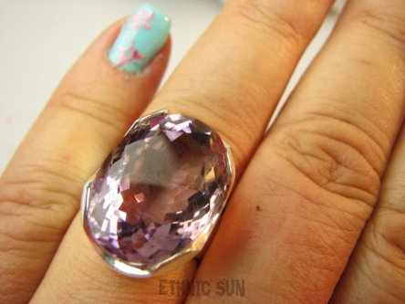 bpee4254 Rzadkość DWUBARWNY ELEGANCKI Masywny 14g! PIERŚCIEŃ Pierścionek RZADKI AMETRYN -  NAJWYŻSZA JAKOŚĆ KAMIENIA r.19 Srebro 925 #