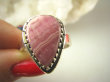 bpe9030 Śliczna Pastelowa KROPLA delikatny Pierścień Pierścionek Różowy RODOCHROZYT - kamień miłości r.19 Srebro 925 # - 5