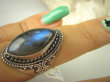 bpe3030 Delikatny Pierścień Pierścionek Niebieski Labradoryt Spektrolit - kamień zorzy polarnej r.14/ r.15 Srebro 925 # - 3