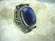 bpe5157 Orientalny Pierścień granatowy Lapis Lazuli - strażnik prawdy i mądrości r.15/r.16 Srebro 925 # - 5
