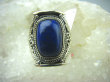 bpe5157 Orientalny Pierścień granatowy Lapis Lazuli - strażnik prawdy i mądrości r.15/r.16 Srebro 925 # - 6
