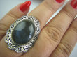 bpe4920 Srebrzysty z niebieskim połyskiem   Pierścień LABRADORYT Spektrolit kamień Zorzy Polarnej w morskich falach r.17 SREBRO 925 # - 8