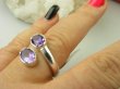 bpee3960 Finezyjny Lśniący Delikatny Pierścień rozmiar REGULOWANY r.16, r.17,r.18, r.19, r.20 Pierścionek Fioletowy Ametyst - kamień mądrośći SREBRO 925 # - 4