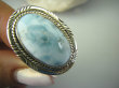 bpe8348 Pierścień Pierścionek RZADKI Anielski kamień Błękitny LARIMAR - stawy, serce, lęki , otwiera czakrę gardła r.18 Srebro 925 # - 7
