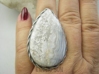 bpe9638 SKARB PANI NATURY Duży 23 gramy !!! Długi 4.7 cm Regulowany Pierścień Pierścionek kojący JASPIS KRAJOBRAZOWY r.18, r.19, r.20, r.21 Srebro 925 #