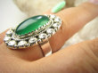 bpe9074 PIĘKNY OKAZ !!! Wyjatkowy Pierścień Pierścionek Zielony ONYKS regeneruje SERCE, EGZEMY, PAMIĘĆ r.18 Srebro 925 # - 4