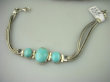 bb3102 PRZEPIĘKNA Elegancka Bardzo Wygodna Bransoleta z Naturalnymi Turkusami !!! Błękitny Turkus ARIZONA Turkusy Srebro 925 # - 8