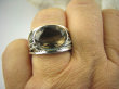 bpee3508 CUDOWNY KLEJNOT Piękny Pierścień Brązowy Kwarc Dymny - kamień antystresowy r.17 szeroka obrączka Srebro 925 # - 4