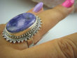 bpe4957 UNIKALNY DROGOCENNY RZADKI CZAROIT - kamień jasnowidzów ! Orientalny Owalny Pierścień z czaroitem r.17/r.18 Srebro 925 # - 3
